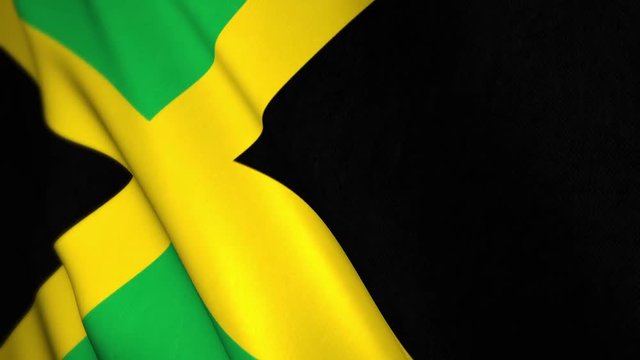 Jamaican flag waving with room for text, logos, graphics and titles