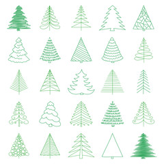 Set of Christmas trees