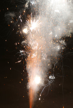 fireworks to celebrate the new year during a party