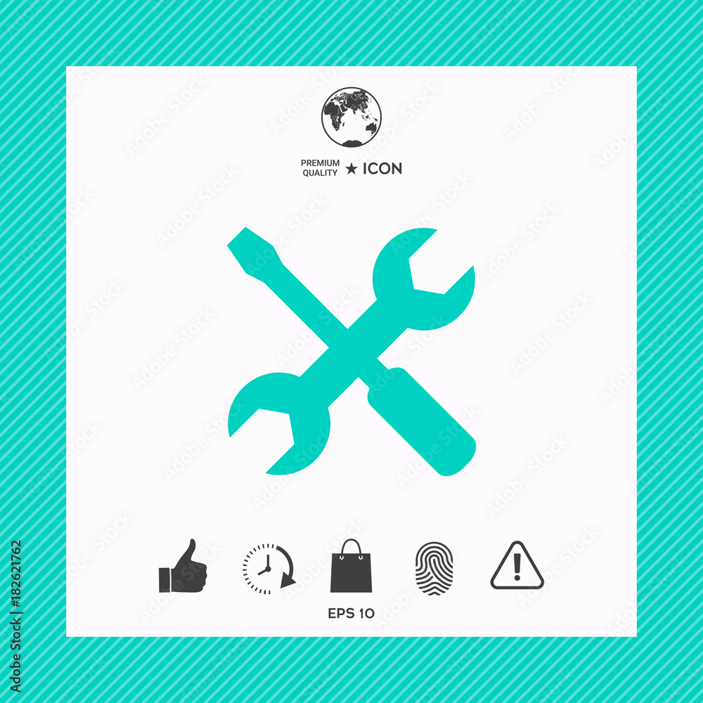 Wall mural settings icon - wrench and screwdriver