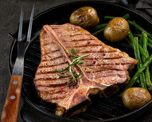 grilled T bone steak