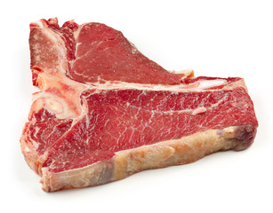 fresh raw T bone steak