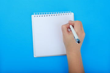 writing a letter or making a list in blank Notepad