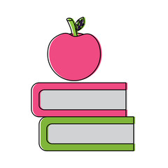 books and apple icon image vector illustration design 
