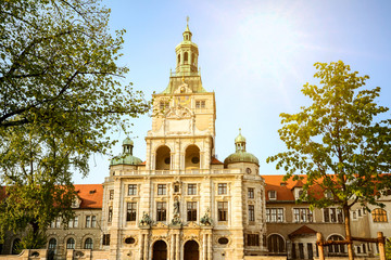 Fototapeta premium Historical Bavarian National Museum - Bayerisches Nationalmuseum - in early spring, Munich Bavaria Germany