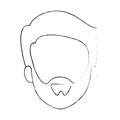 young man head avatar character vector illustration design