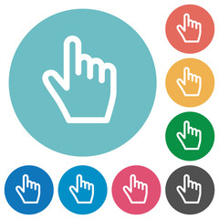 Hand cursor flat round icons