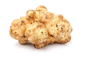 Raw Jerusalem artichoke isolated.