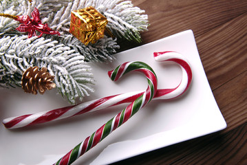Christmas candy and decorations