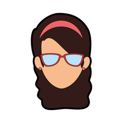 beautiful woman head avatar character vector illustration design