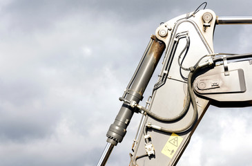 Naklejka premium Hydraulic Machine Arm Pipes Excavator
