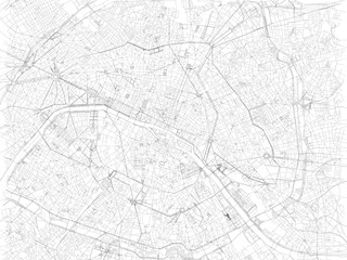 Fototapeta na wymiar Strade di Parigi, mappa della città, Francia, strade