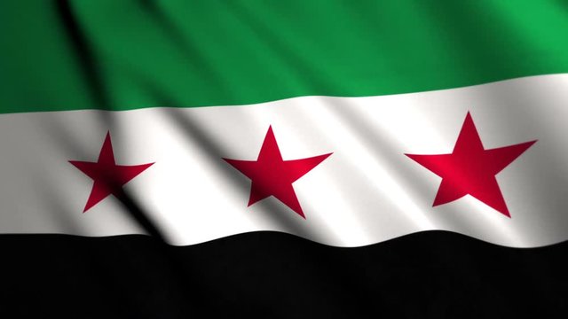 Syrian flag of Syria waving in the wind