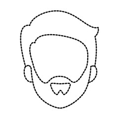 young man head avatar character vector illustration design