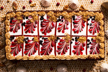 Naklejka premium Chocolate cake with banana