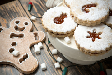 Christmas decoration on wooden table