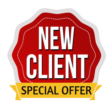 New Client Special Offer Label Or Sticker