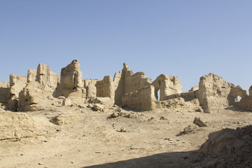 Jiaohe ruins, an archeological site found in the Yarnaz Valley near Turpan, Xinjiang Uyghur Autonomous Region, China.