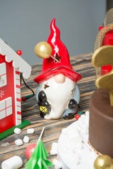 Christmas decoration on wooden table