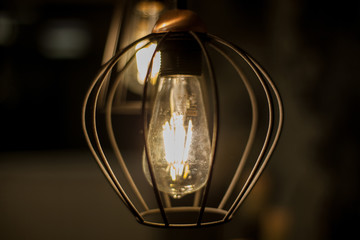 Retro lamps with blur background