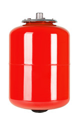 Red water expansion tank isolated
