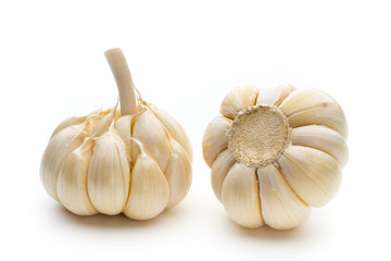 Garlic isolated on the white background.