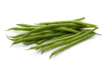 Green beans isolated on a white background.