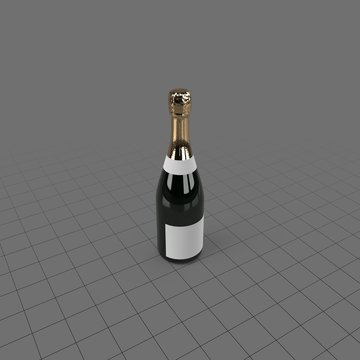 Champagne bottle with gold foil