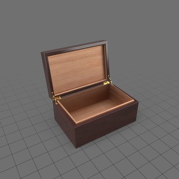 Open wooden box