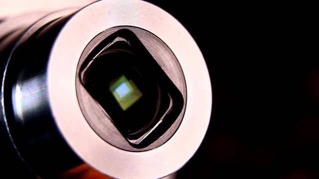 Close up of a wireless lens type camera
