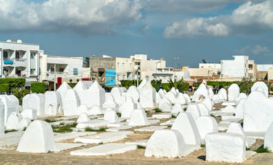 Ancient Muslim cemetery at the walls of Medina of Kairouan, Tunisia
