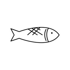 Fish symbol on the white background stroke