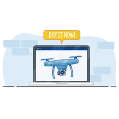 Buy drone in the online store. Advertising in the browser window 