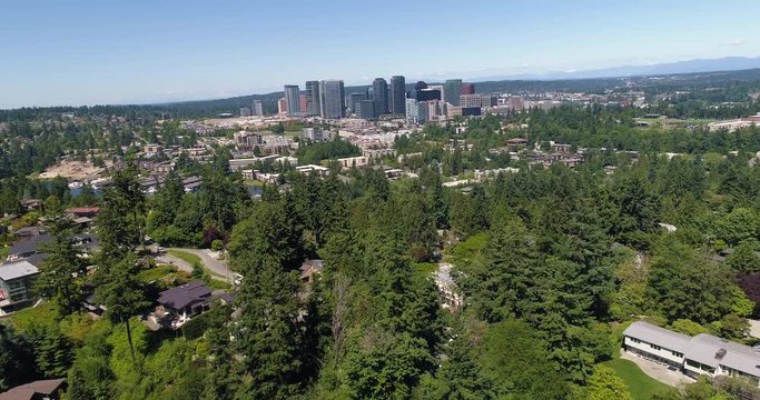 Bellevue Washington Downtown Skyline Aerial Birds Eye View