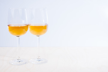 Two glasses with white wine