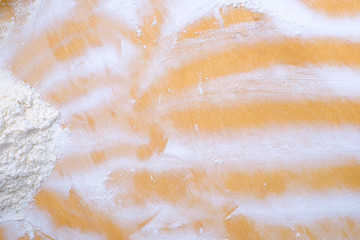The background of white flour