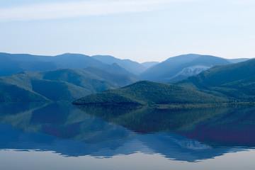 Beautiful panorama of mountain lakes
