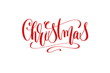 christmas - red hand lettering inscription to winter holiday des