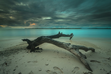 beautiful sunset and sunrise landscape in Mentawai island