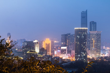 China Dalian city at night