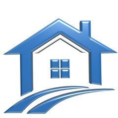 Real estate house symbol 3d logo - 182637199