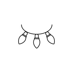 new year with creative light bulb line icon