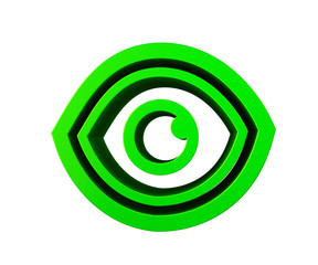 3d green eye logo