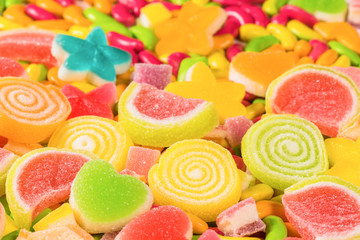 Various colorful sugary candy background