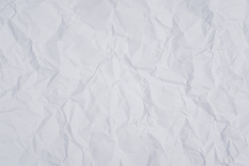 White crumpled paper background and texture, Wrinkled creased paper white abstract