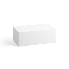 Blank White paper box isolated on white background. Packaging template mockup collection. With clipping Path included.