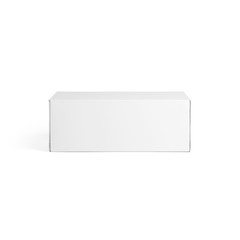 Blank White paper box front view isolated on white background. Packaging template mockup collection. With clipping Path included.