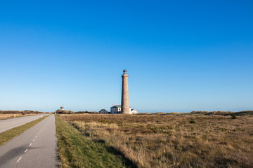 Skagen lighthouse in northern Denmark. The lighthouse was built in 1858 and with its 46m it is Denmarks second tallest. 