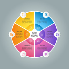 Creative concept for infographic with 6 options, parts or processes.