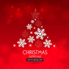 Christmas sale design template. Vector illustration